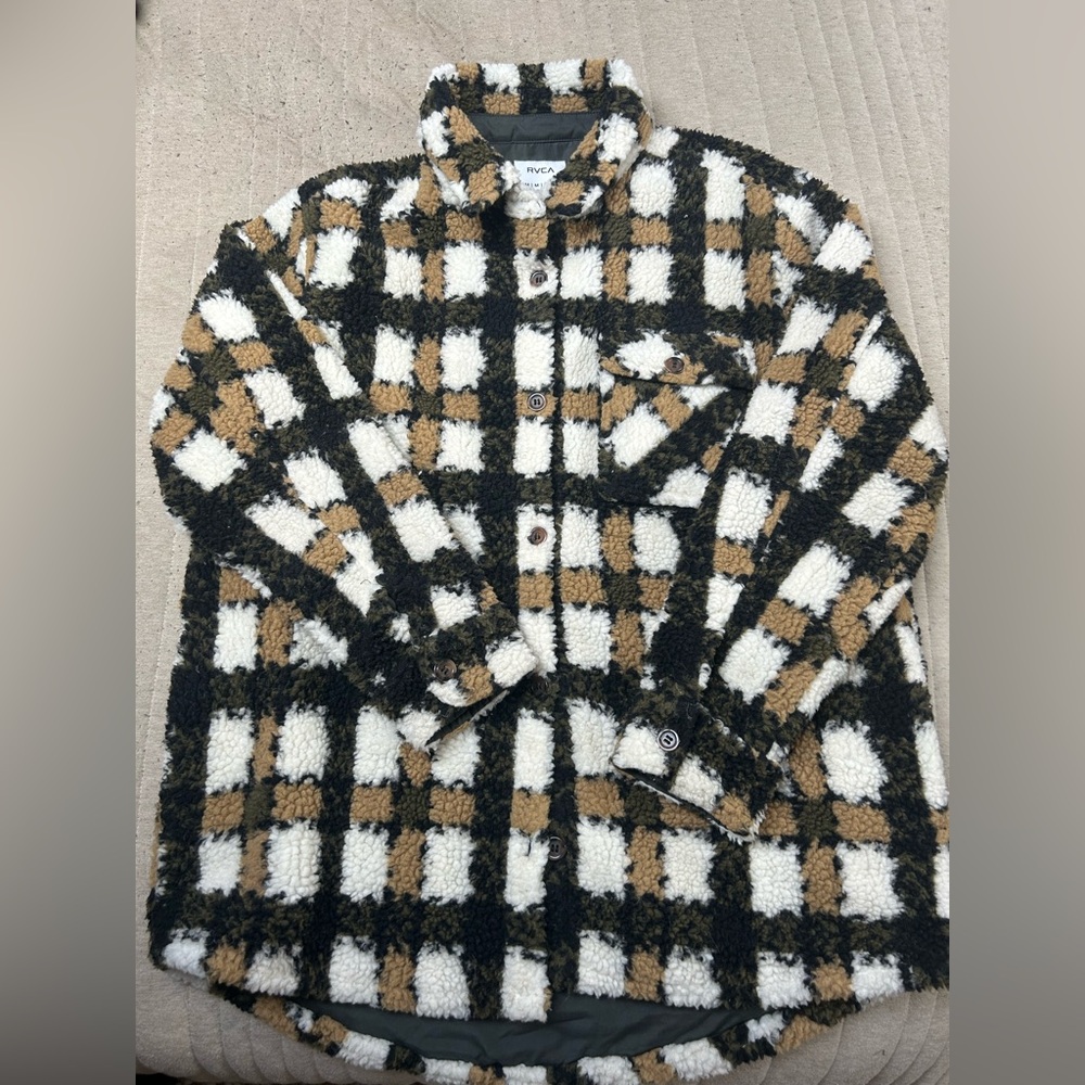 RVCA SHERPA PLAID COAT